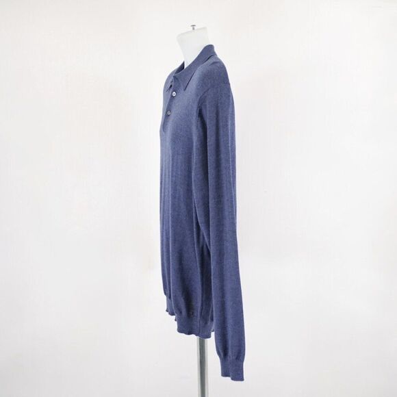 Joseph Abboud Blue 2XL Extra Fine Merino Wool Collared‎ Fitted Sweater - Picture 6 of 11